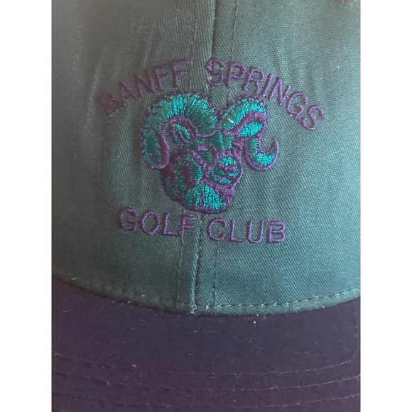 Banff Springs Green Blue Vintage 1990s Hat Cap Adjustable - Picture 2 of 8